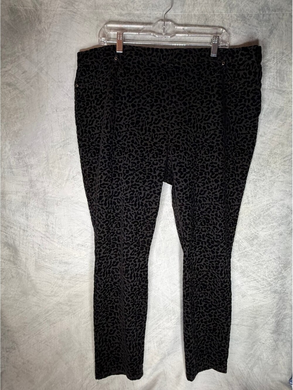 Terra & Sky Black Leopard Print Skinny Pants – Women’s 2X